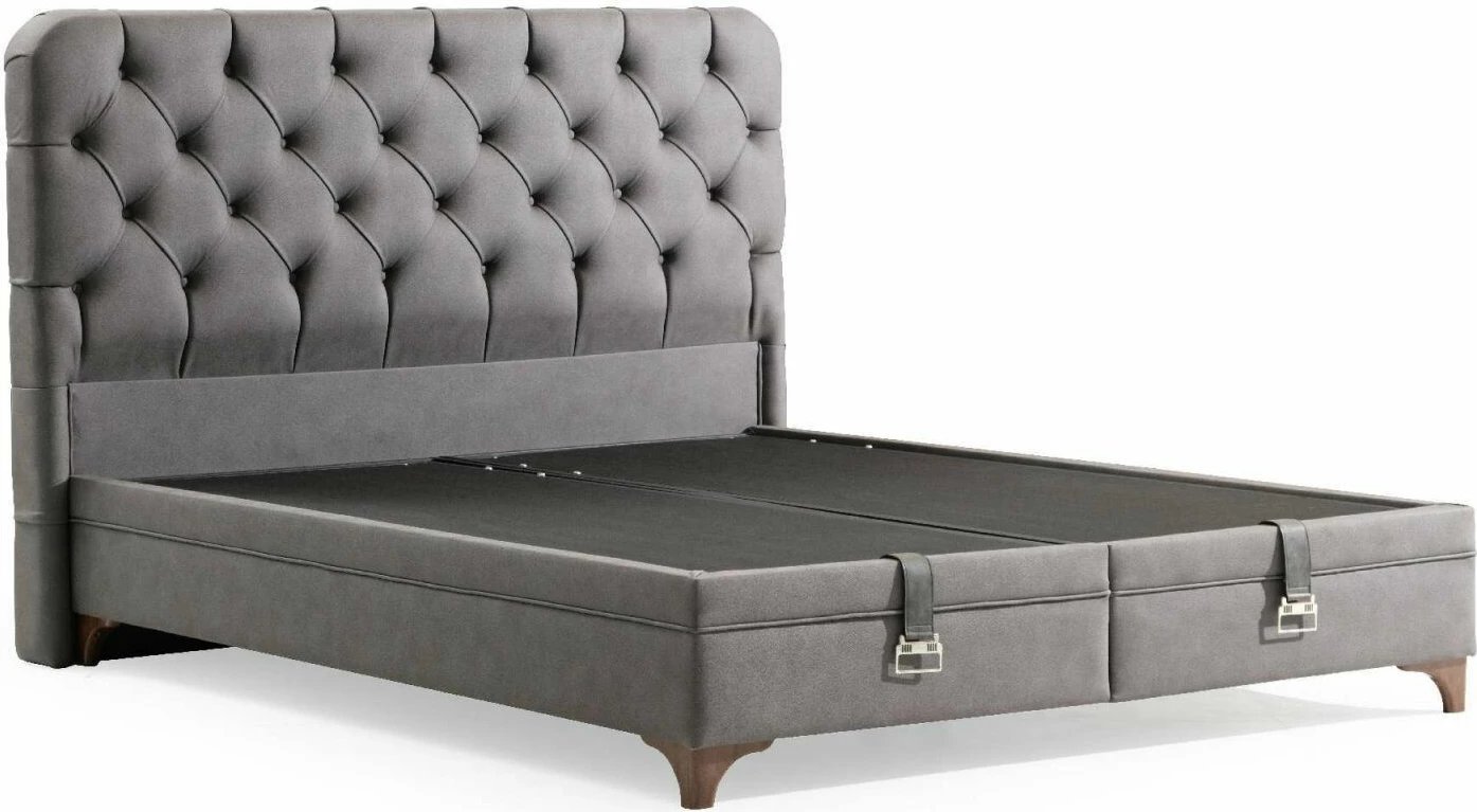 Baze dhe taban krevati dopio, Samira, ngjyrë gri, 150x200