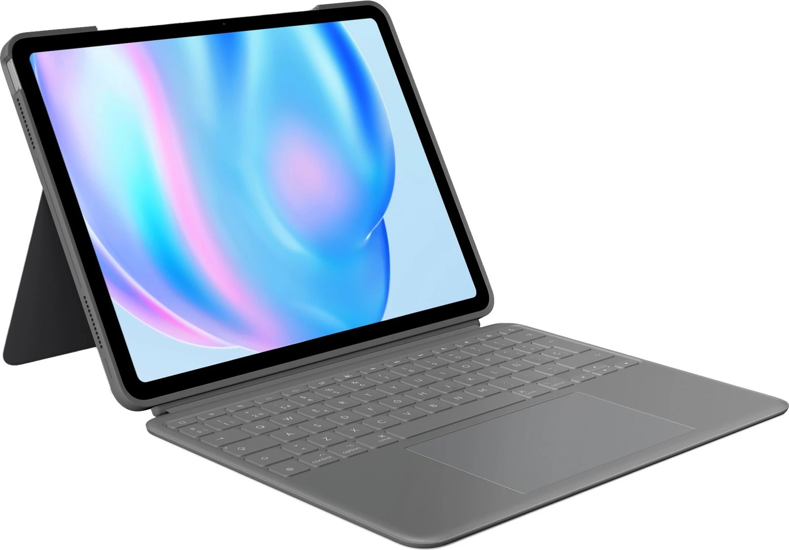 Mbështjellës tastierë Logitech Combo Touch për iPad Air 13 M2, QWERTY, spanjisht, trackpad, gri