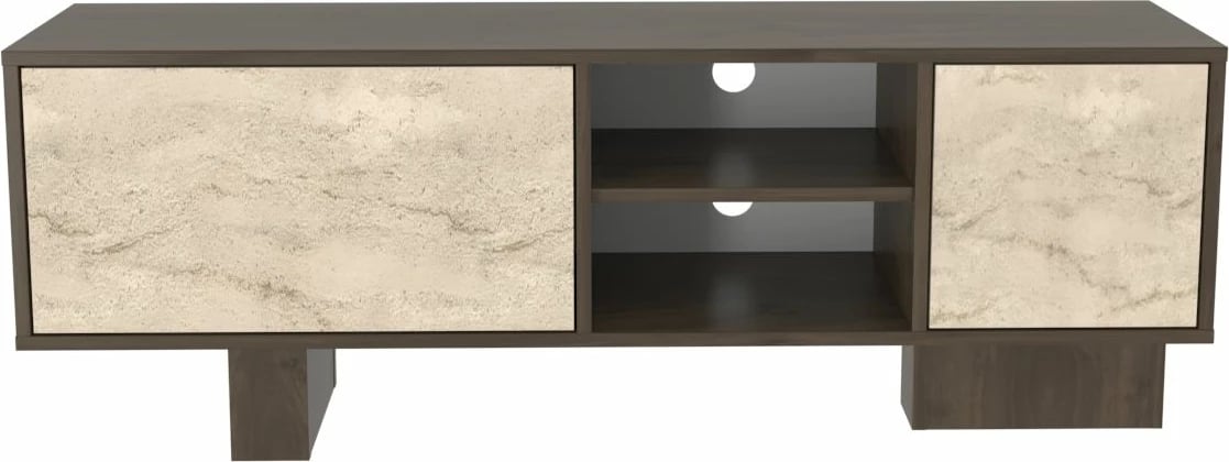 Komodë TV Skye Decor, ngjyrë arre, travertin