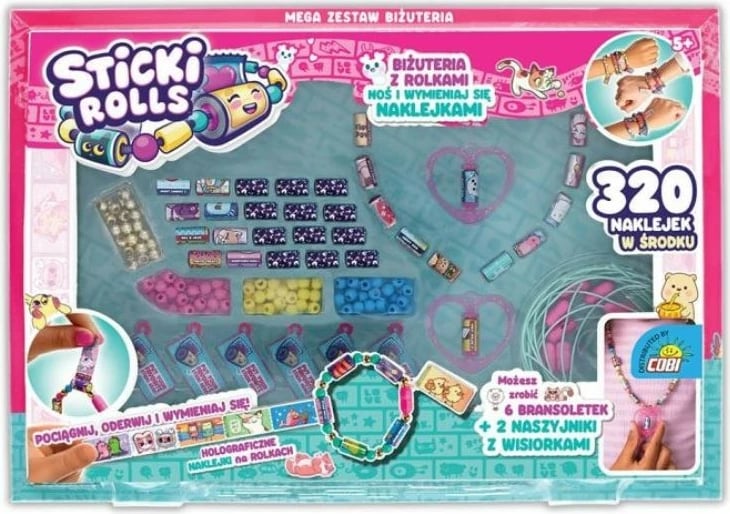 Set bizhuterish Cobi Sticki Rolls Mega, 320 ngjitëse, shumëngjyrëshe