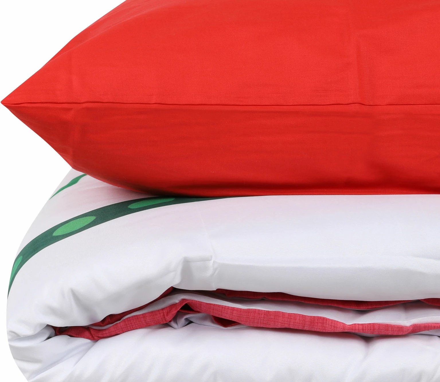 Set mbulesë për jorgan king size, ngjyrë e kuqe, e gjelbër dhe e bardhë, L'essentiel, 458