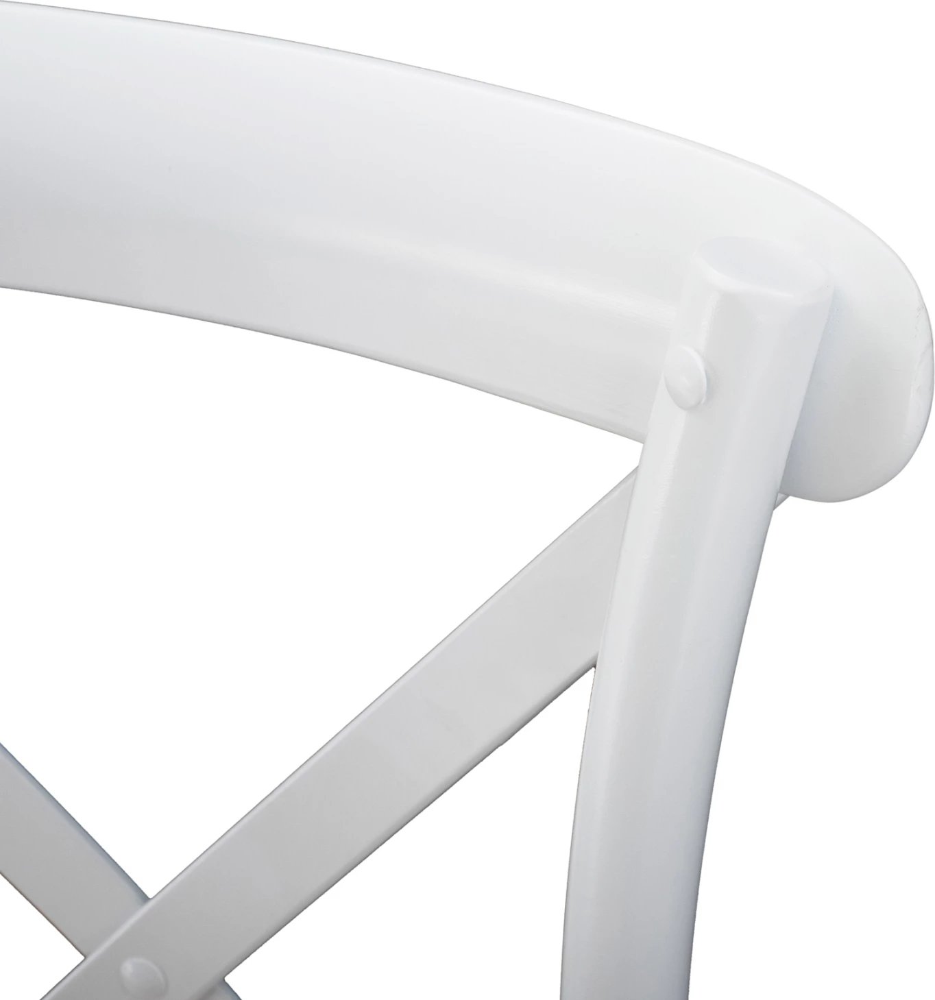 Karrige druri Owen e grumbullueshme nga druri i ahut, ngjyrë e bardhë, me shpinë të kryqëzuar, FH8575.14, 48x53x90 cm