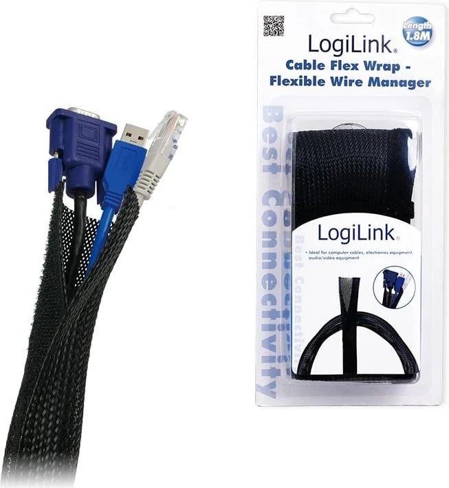 Organizues Kabllash Logilink, i Përshtatshëm, Ngjyrë e Zezë