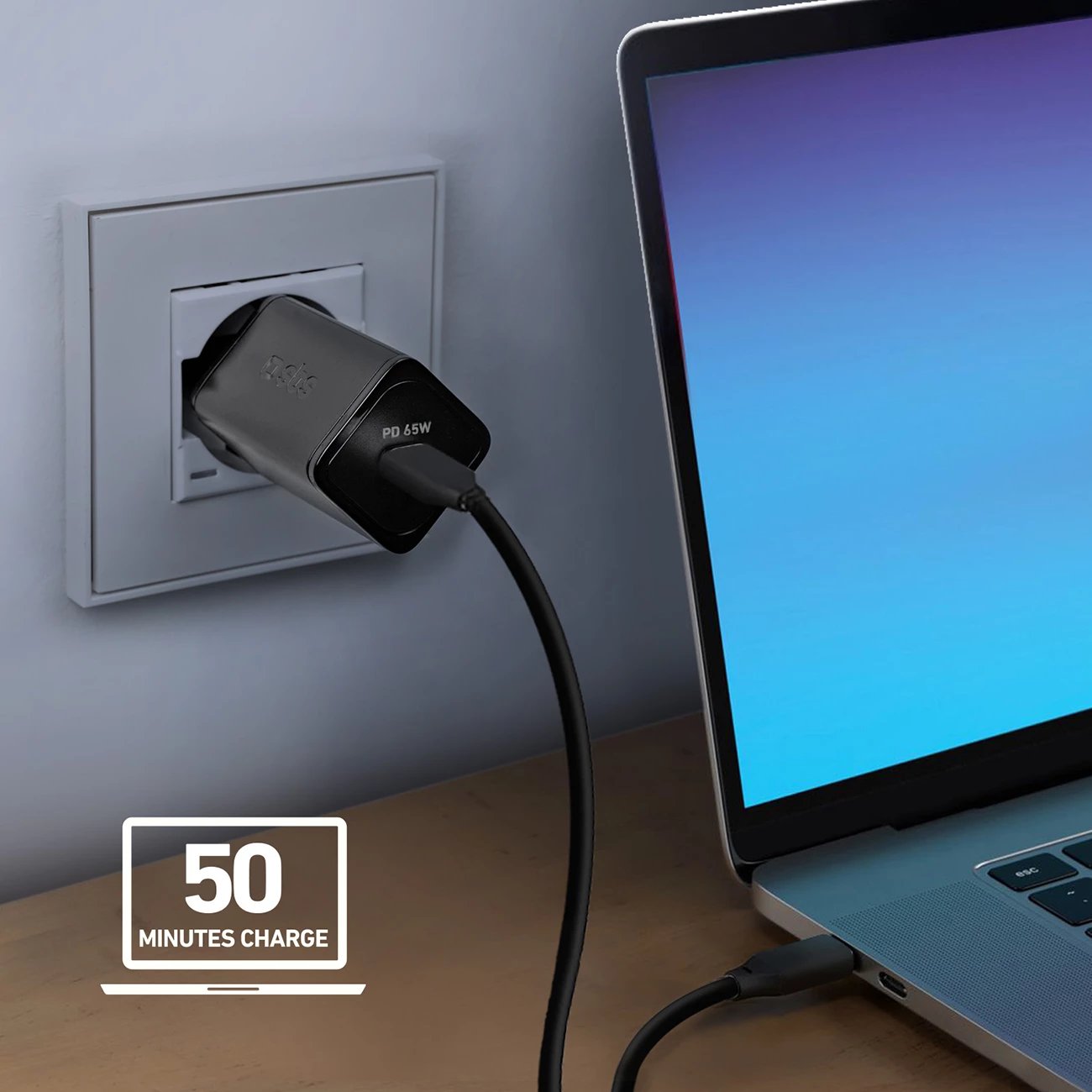 Karikues rrjeti SBS TETRGAN1C65W, 65W, GaN, USB-C, i zi