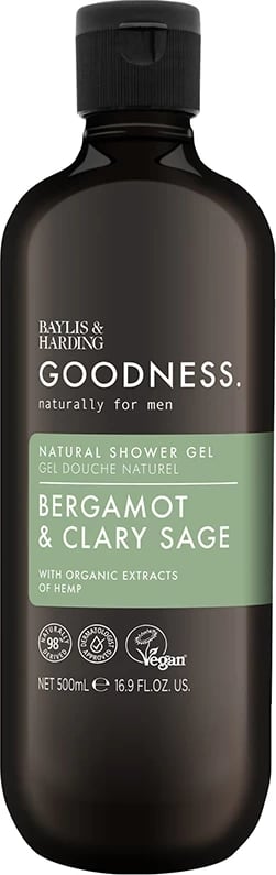 Xhel dushi Baylis & Harding Goodness Men Bergamot & Clary Sage, 500 ml