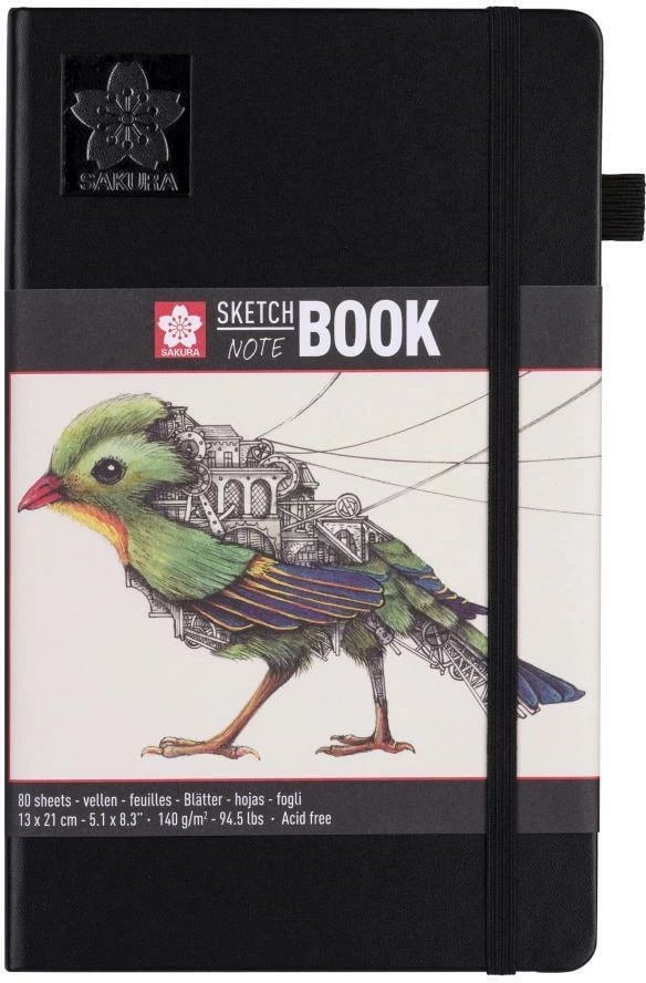 Fletore skicimi TALENS Sakura 13x21cm, 80 fletë, e zezë