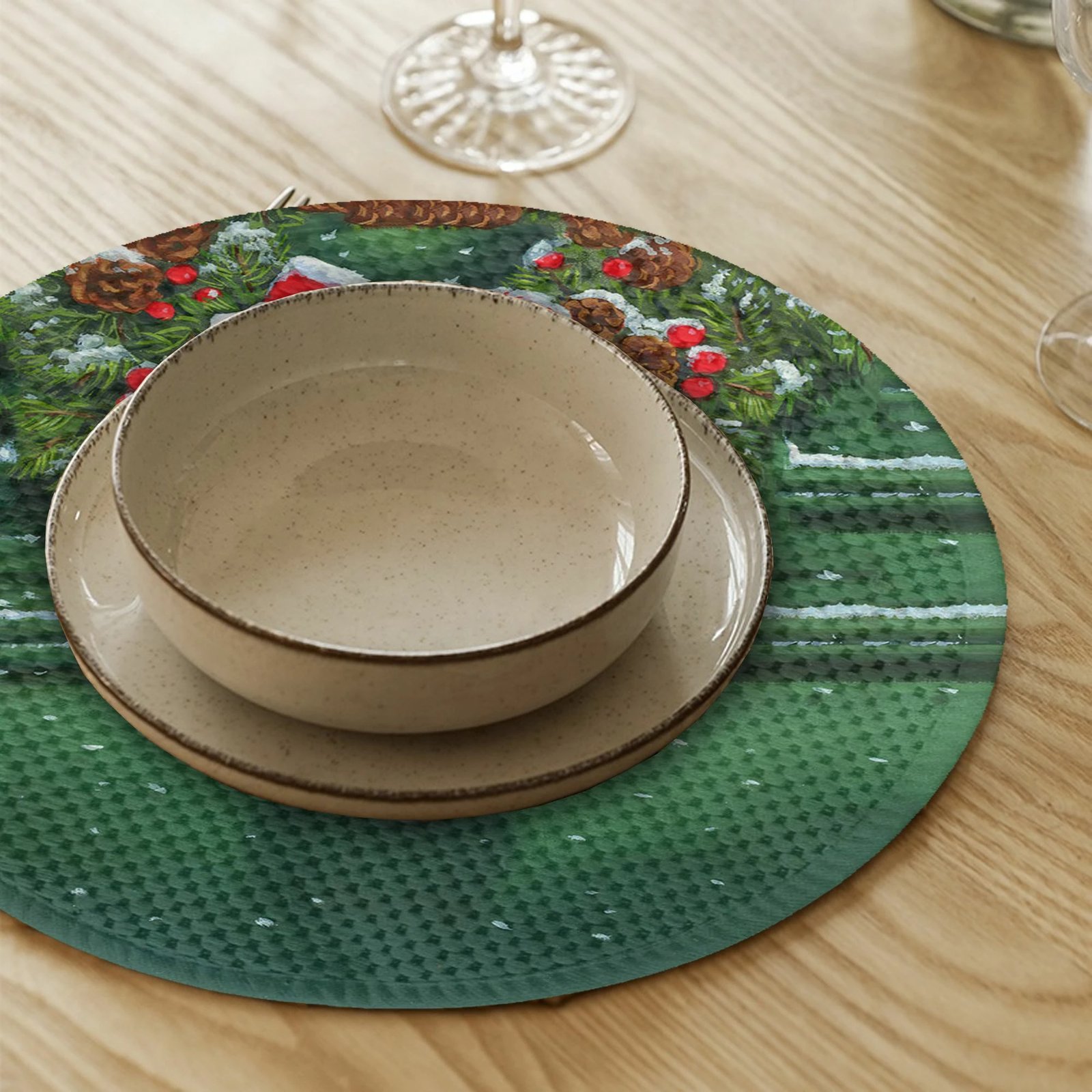 Nënshtrat tavoline, shumëngjyrësh, Hermia Concept, 37cm, set prej 4 copash