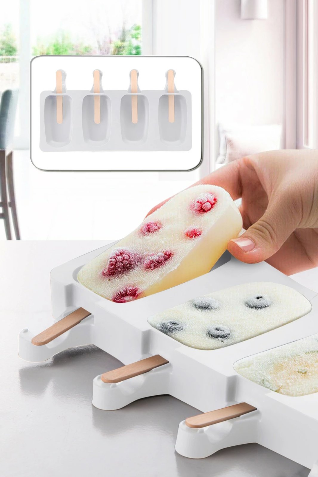 Forma për akullore, silikon i bardhë, KAR-Magnum-White