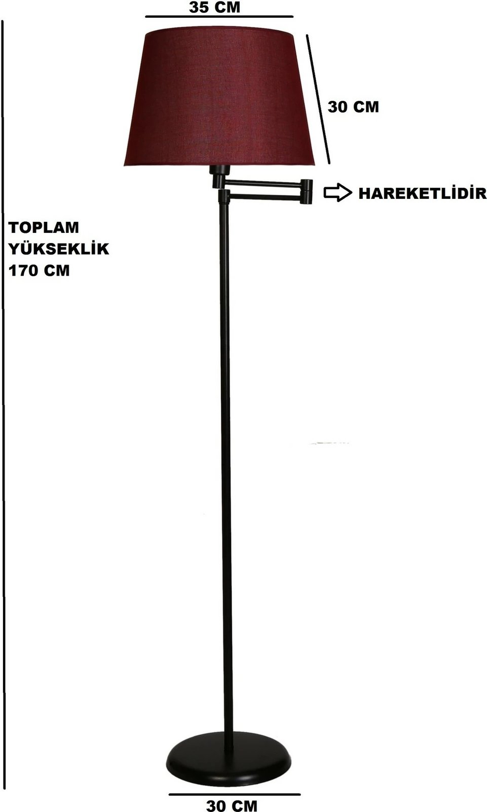 Llambë dyshemeje Opviq, ngjyrë e zezë dhe e kuqe e ndezur, 8245-2