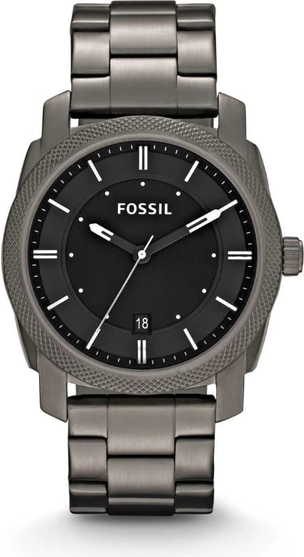 Orë dore FOSSIL MACHINE për meshkuj, gri e errët