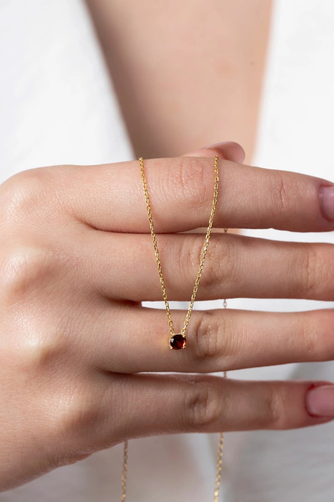 Qafore argjendi me gur të kuq, Elika Silver, TFNY65235