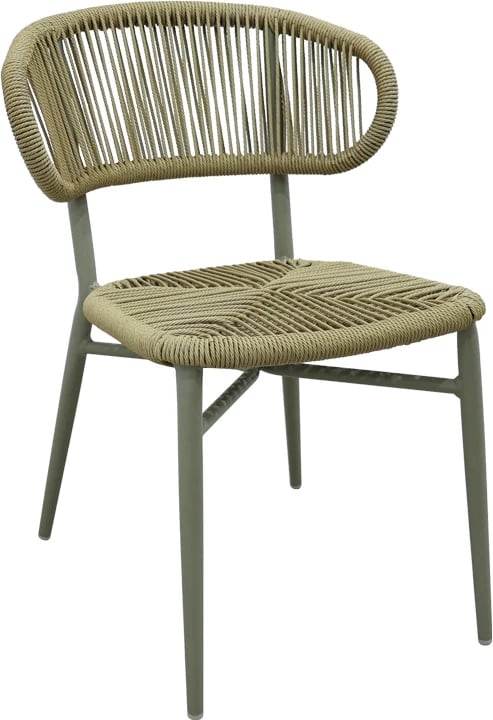 Karrige alumini-pe rattan Agus e grumbullueshme, ngjyrë kafe, 55x63x77cm