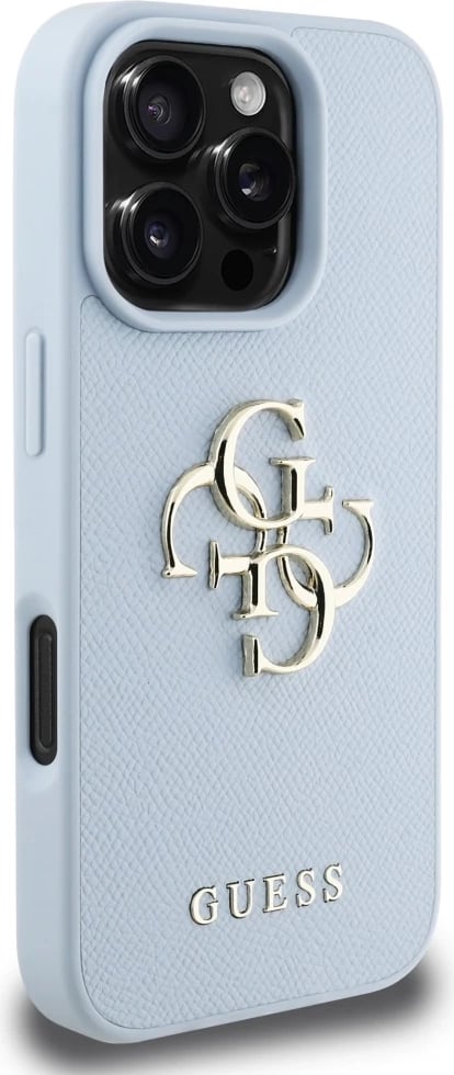 Mbështjellës Guess Grained Big 4G Logo Small Classic Logo për iPhone 16 Pro Max, Blu Mbështjellës Guess Grained Big 4G Logo Small Classic Logo për iPhone 16 Pro Max, Blu