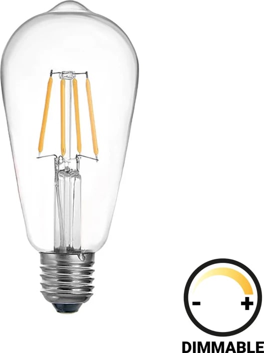 Llambë LED ST64,, 4W, E27, e tejdukshme