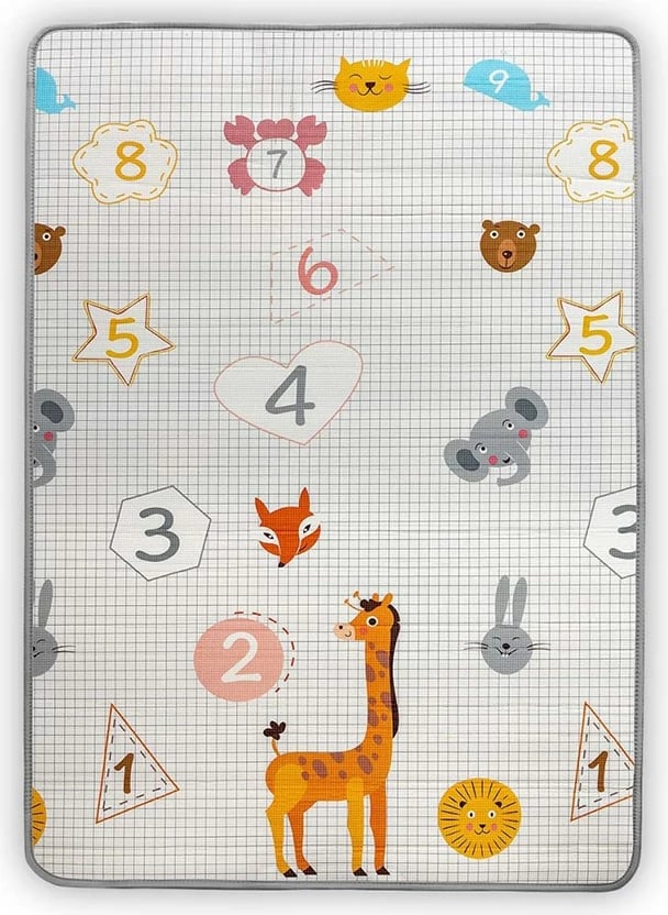 Tapet loje shkumë dyanshëm MILLY MALLY Kinder Digits and Elephant 178x120 cm shumëngjyrësh