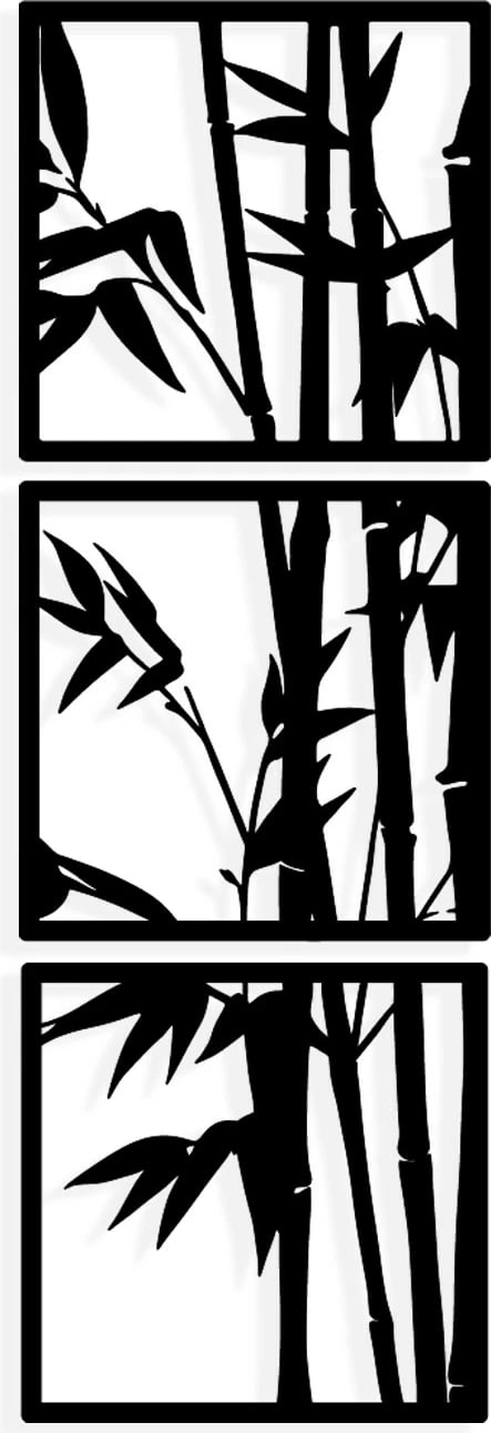 Aksesor dekorativ metalik për mur, Wallity Tuyunju, ngjyrë e zezë, 36x110cm