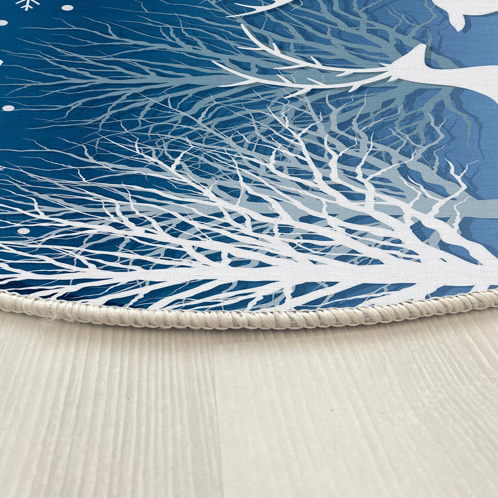 Qilim i rrumbullakët, ngjyrë kaltër dhe bardhë, Conceptum Hypnose, Woopamuk450, 90cm