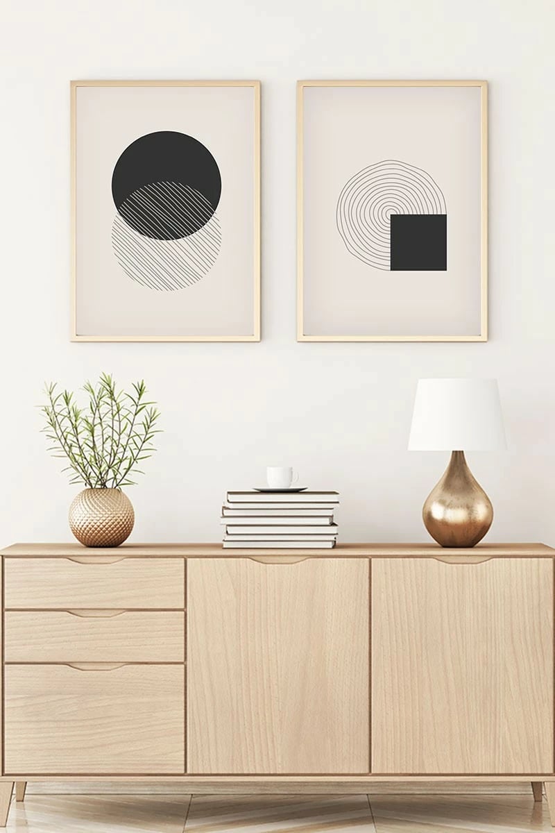 Pikturë dekorative me kornizë MDF (2 copë), Wallity, Huhu86, 20x30cm