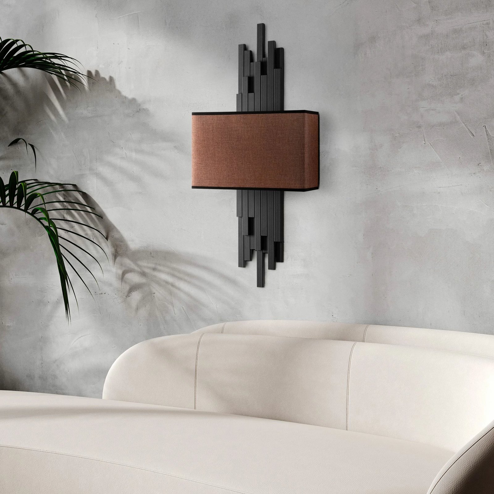 Llambë muri Opviq, Axıs - 15103, metal dhe tekstil, e zezë dhe kafe, 35x75x10 cm