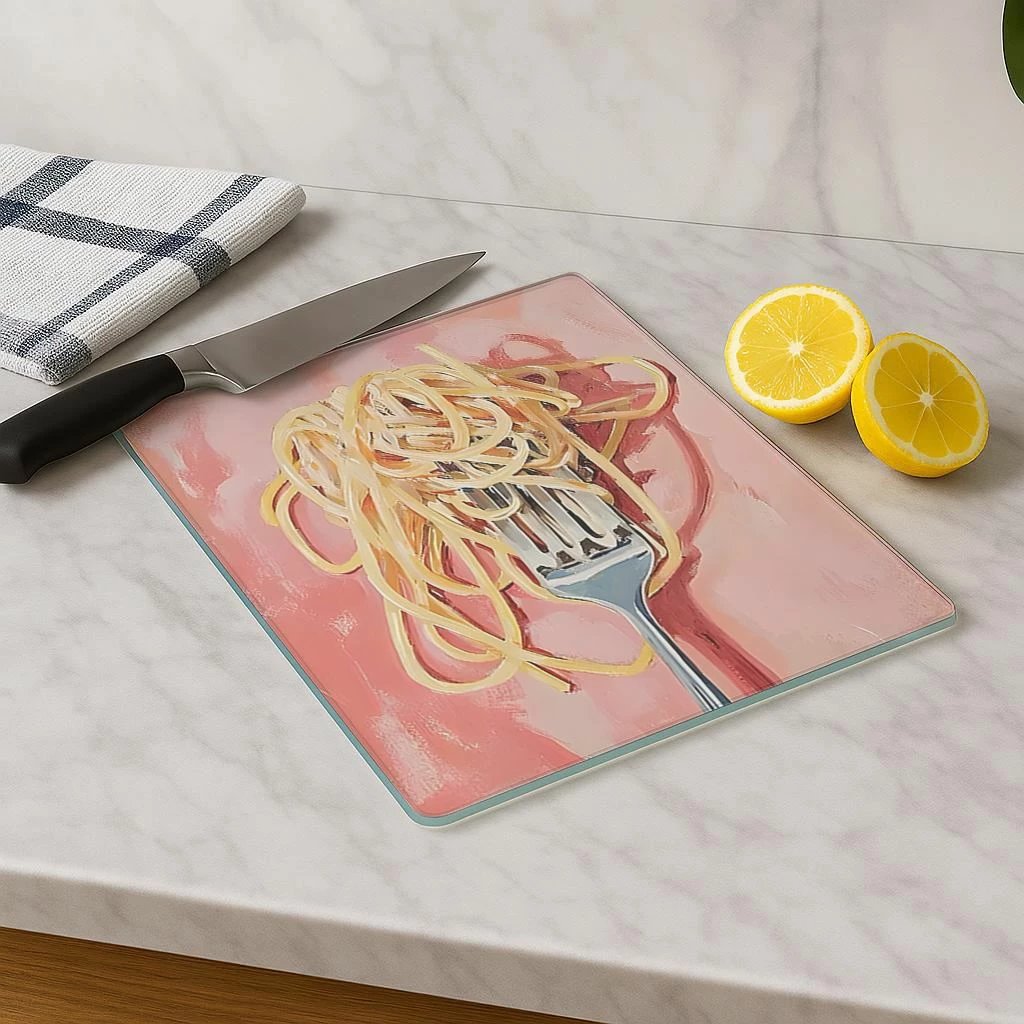 Dërrasë prerëse qelqi Hermia, shumëngjyrëshe, Kes-00009, 30x40cm