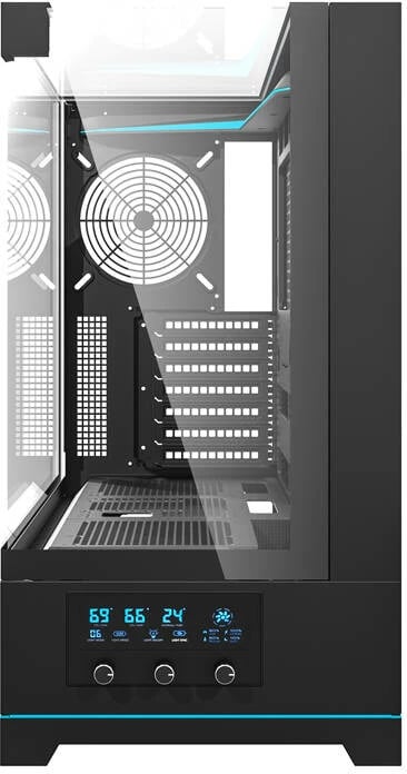 Kasë Darkflash DY450, ATX Mid Tower, pa ventilatorë, xham i temperuar, e zezë
