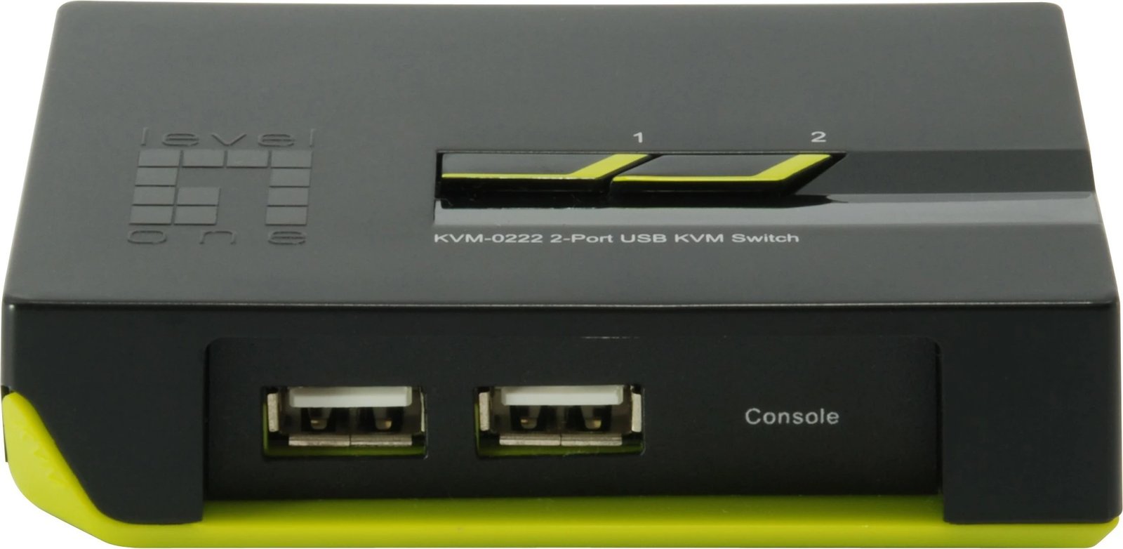 Switch KVM LevelOne 2-Port USB VGA, 2048 x 1536 pixels, Ngjyrë e zezë, e gjelbër