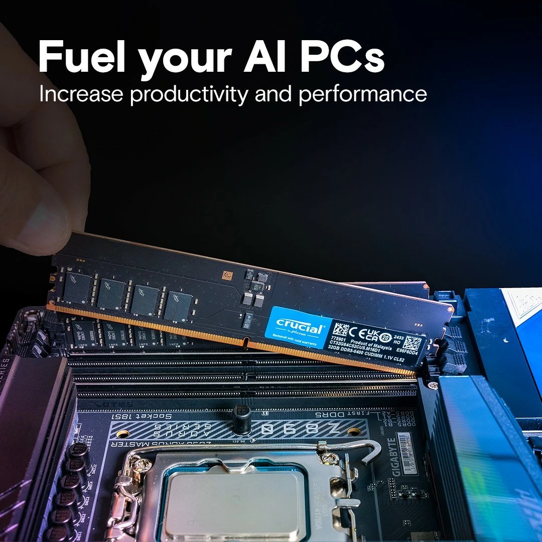 RAM Memorje Crucial DDR5, 16GB, 6400 MHz, CL52, CT16G64C52CU5, e zezë