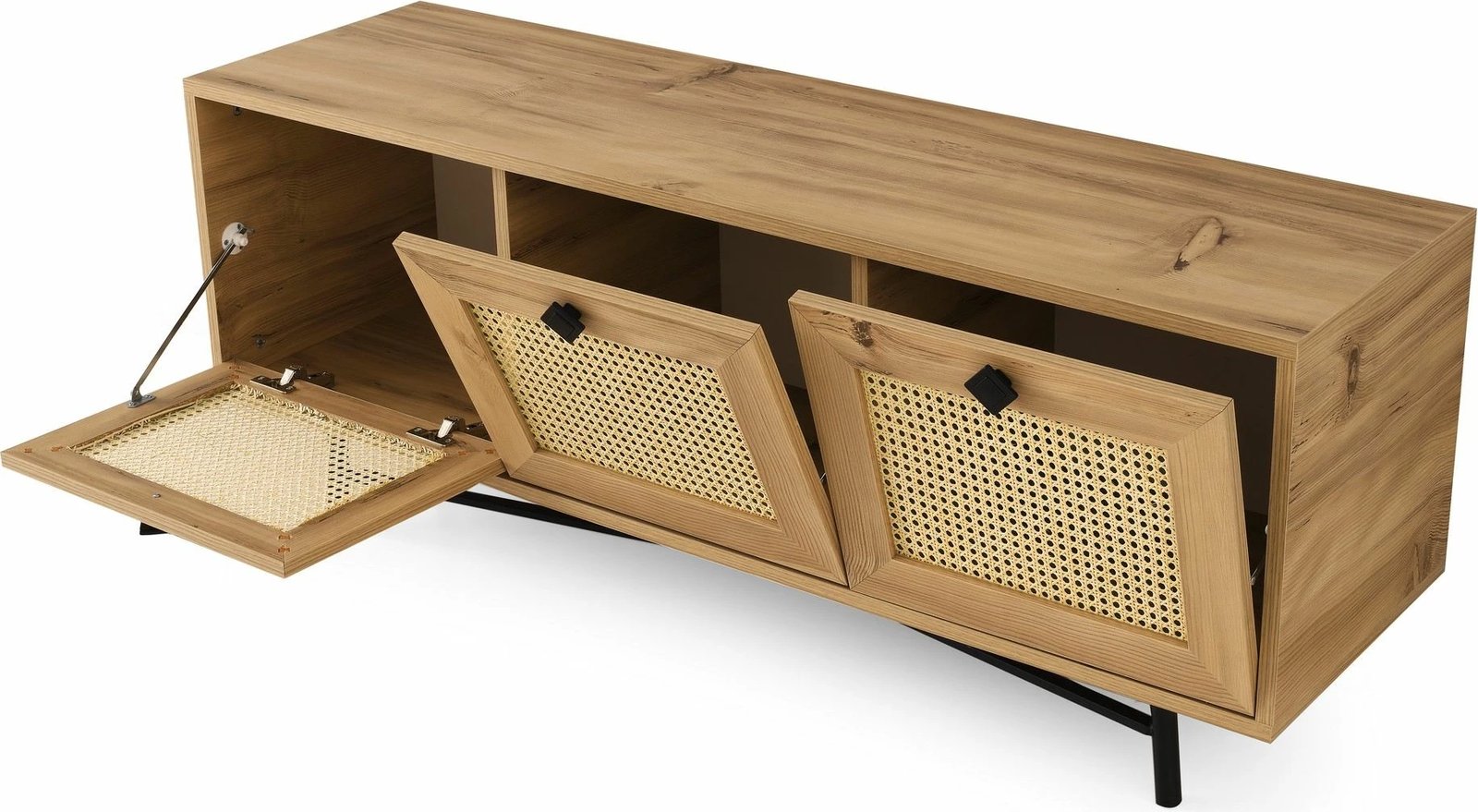 Komodë TV Hanah Home, Alcazar 140, ngjyrë lis dhe e zezë