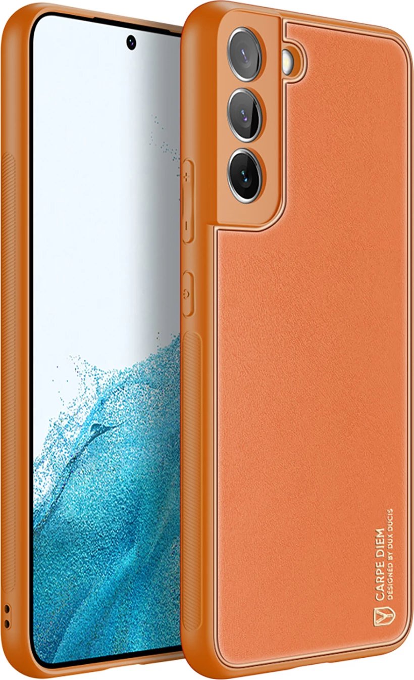 Mbështjellës Dux Ducis Yolo për Samsung Galaxy S22+, lëkurë ekologjike, portokalli Mbështjellës Dux Ducis Yolo për Samsung Galaxy S22+, lëkurë ekologjike, portokalli