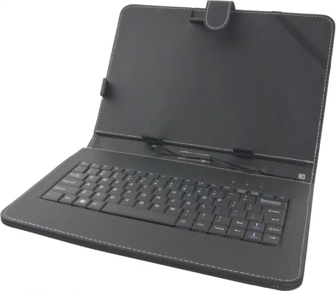 Mbështjellës me tastierë për tablet universal Esperanza MADERA EK125 10.1", USB-C i zi