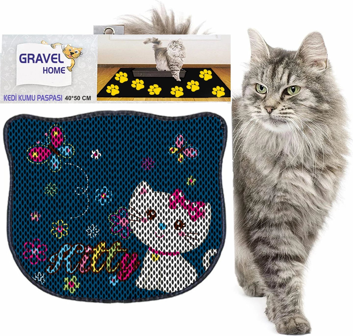 Tapet për rërë mace, shumëngjyrësh, Kdkafa0085