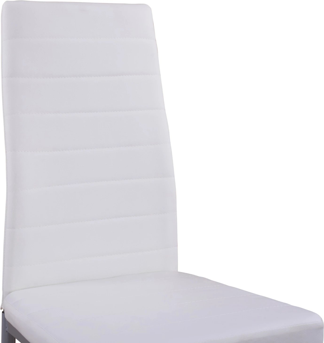 Karrige metalike Lady FH0037.11, kornizë metalike e bardhë PU K/D, 40x48x95 cm, set prej 4 copash