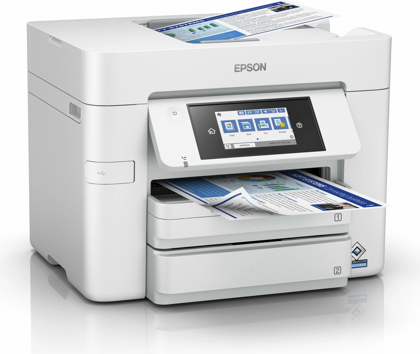 Printer multifunksional Epson WorkForce Pro WF-C4810DTWF, Wi-Fi, ADF, Duplex, i bardhë