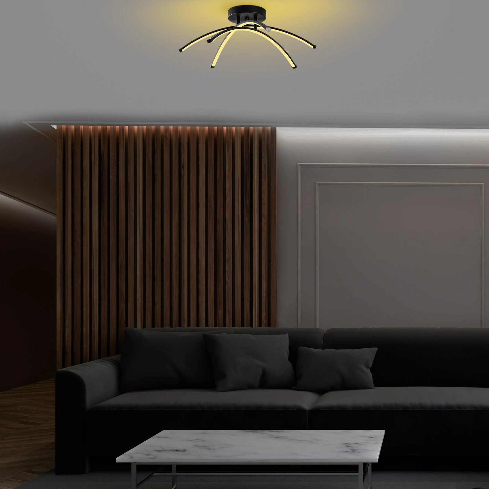 Llambë tavani Opviq Ledbanana, e zezë, 57x20x57cm