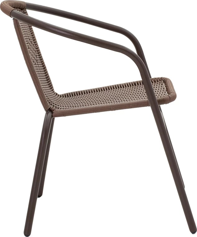 Set tavoline me karrige Obbi-Watson, ngjyrë kafe, metal-pe, 60x60x70cm