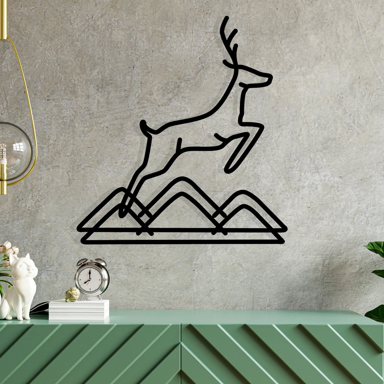 Aksesor dekorativ metalik për mur, Wallity Amentes, ngjyrë e zezë, 49x51cm