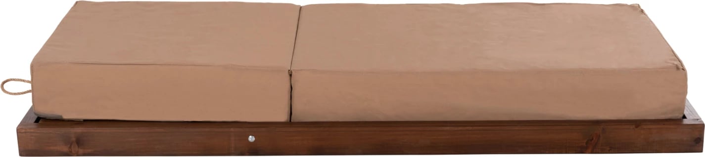 Shezlong plazhi i ulët IKARIA FH10622.04, dru pishe, ngjyrë arre, tekstilene mocha, jastëk 20cm i trashë