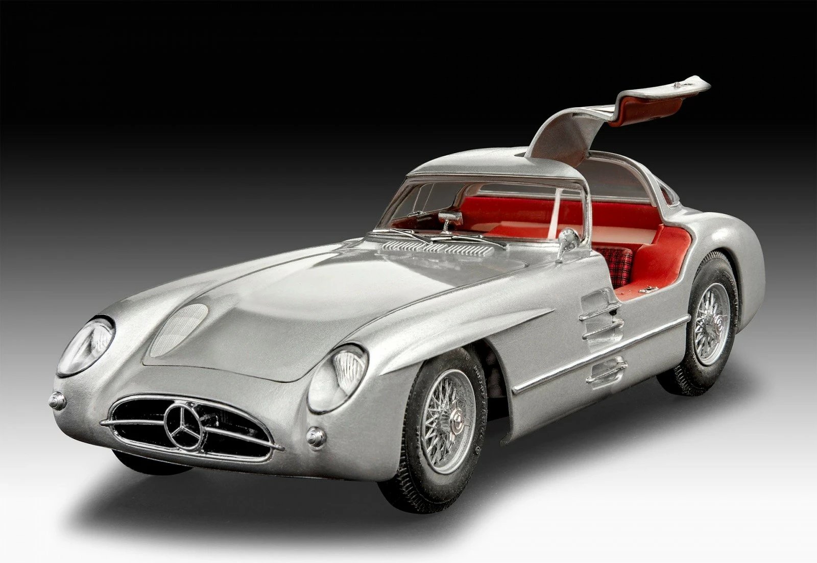 Set modelimi makine Revell Mercedes-Benz 300 SLR Uhlenhaut Coupé, 1:24, 124 pjesë, argjendtë