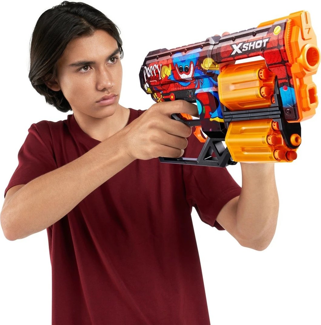 Blaster lodër ZURU X-Shot Dread 12 Arrow Toony Skin, Poppy Playtime, shumëngjyrëshe, me 12 shigjeta shkumë