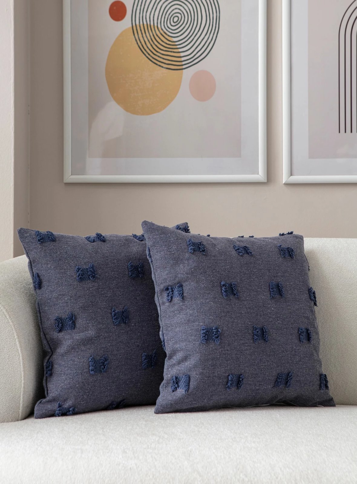 Set mbulesash jastëku (2 copë), Evila Originals, Tuffet, blu v3