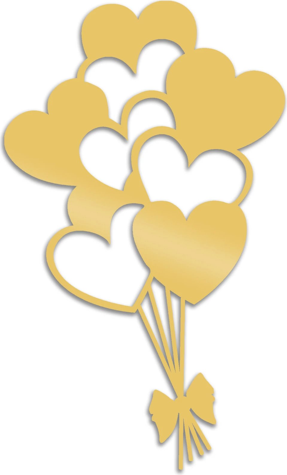 Aksesor dekorativ metalik për mur, balona, ngjyrë ari