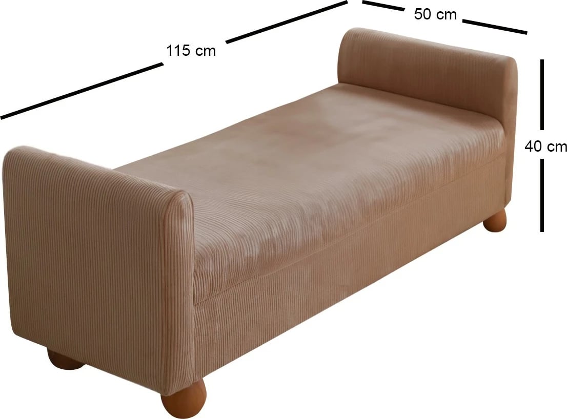 Bankë Atelier del Sofa, me sandik, ngjyrë camel