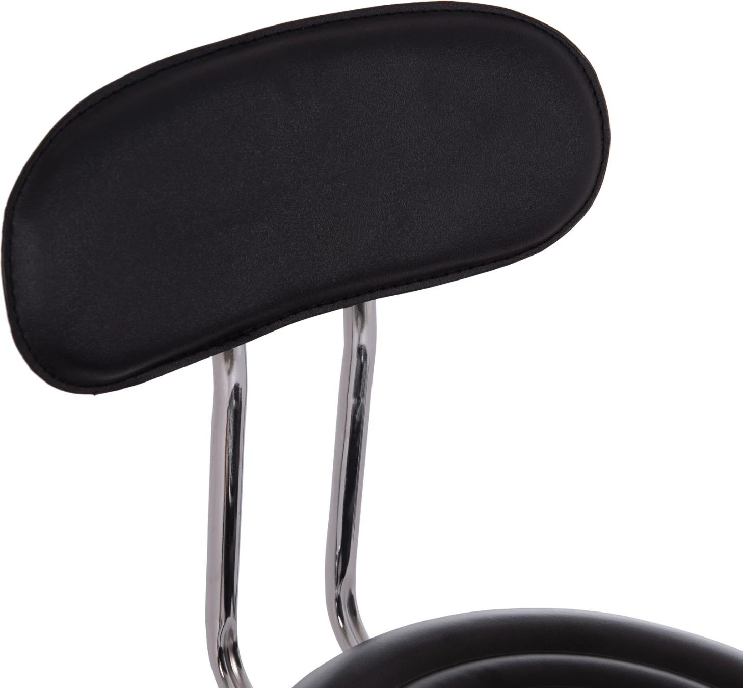 Stool rrotullues dizajneri për zyre IRIS FH211.21, lëkurë artificiale e zezë, 34x43x86.5cm, set prej 2 copash
