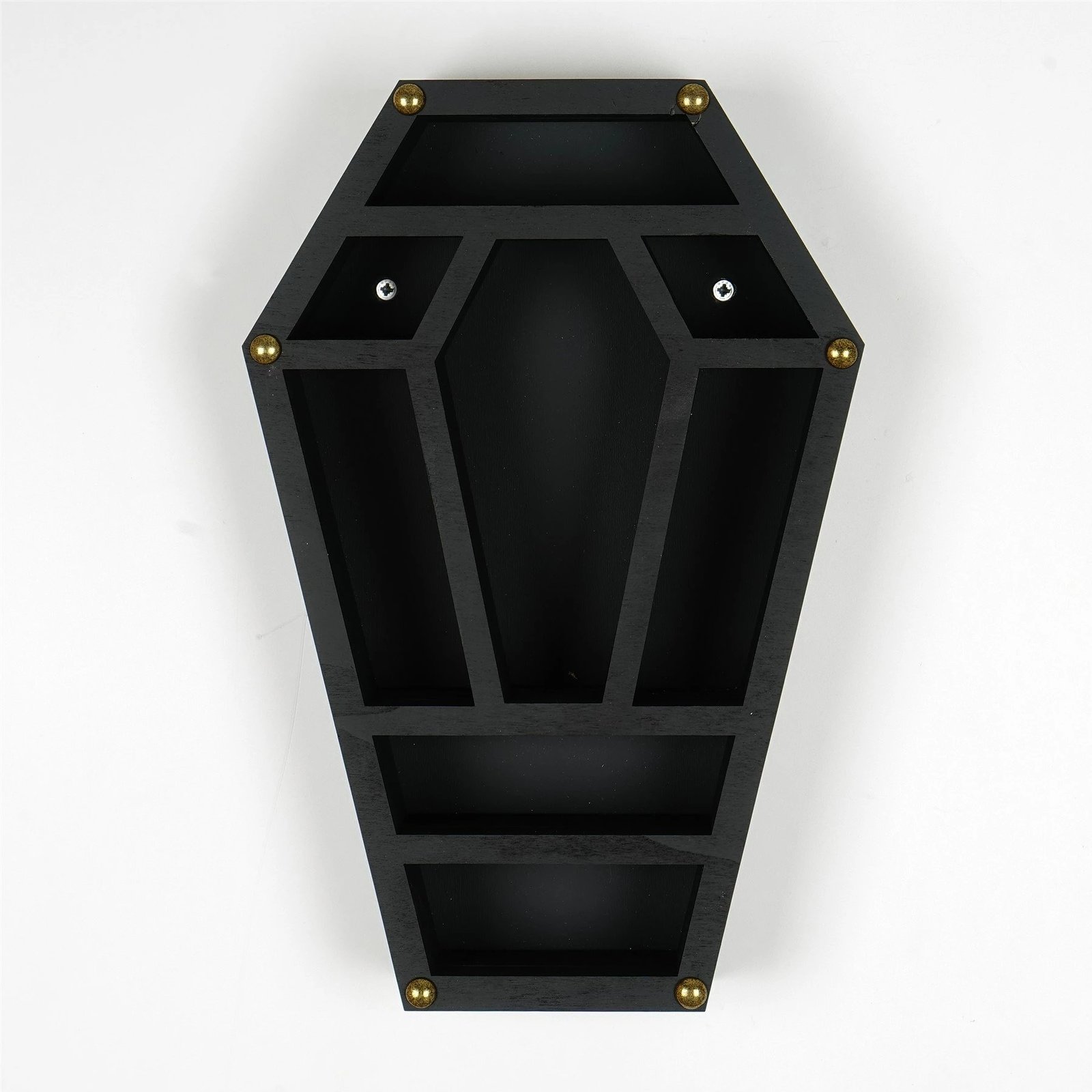 Raft dekorativ muri prej druri, ngjyrë e zezë, Skye Decor, Cry038