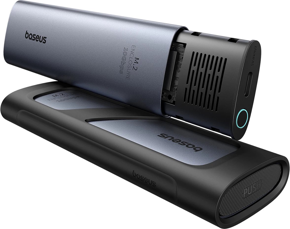 Kasë Baseus FlyJoy për SSD M.2 NVMe, 10Gb/s, Gri