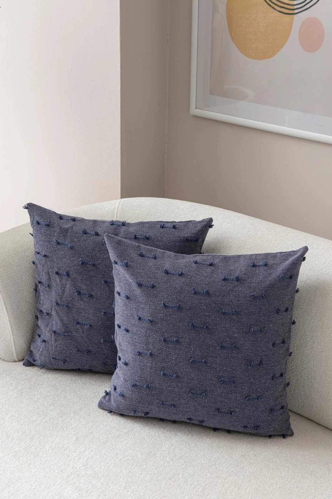 Set mbulesash jastëku (2 copë), Evila Originals, Tuffet, blu v6