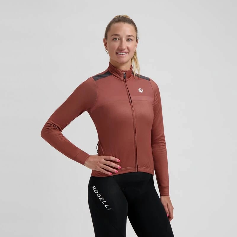 Maicë me mëngë të gjata për femra Rogelli, kafe