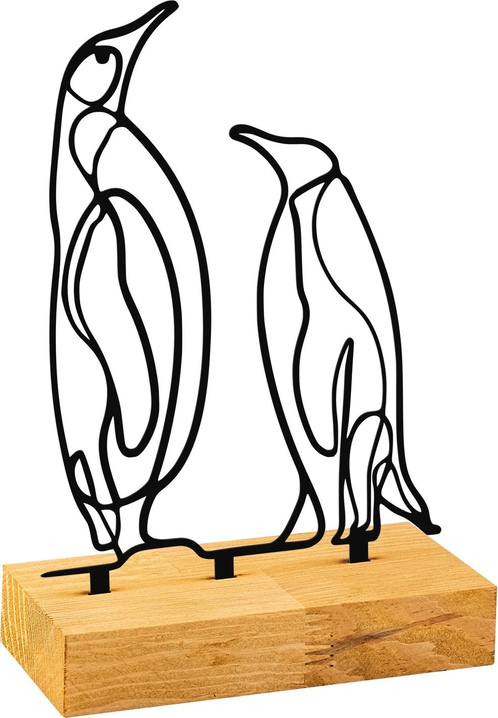 Dekor pingu, metal i zi, bazë druri, Aberto Design, 26x8x17cm