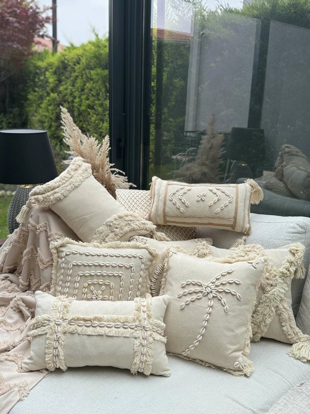 Jastëk dekorativ, mbulesë, ngjyrë bezhë, Den003