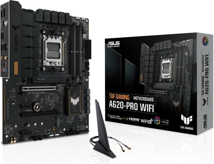 Pllakë amë ASUS TUF GAMING A620-PRO WIFI, Socket AM5, DDR5, 192 GB, e zezë
